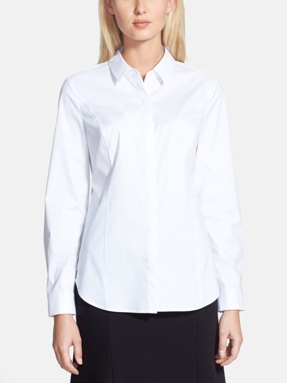Classiques Entier Blouse Size M White Button Down Long Sleeve